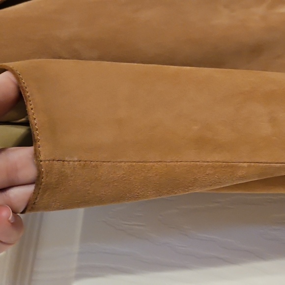 White House Black Market Suede Leather Sleeveless Trench Dress with Belt - Picture 6 of 16